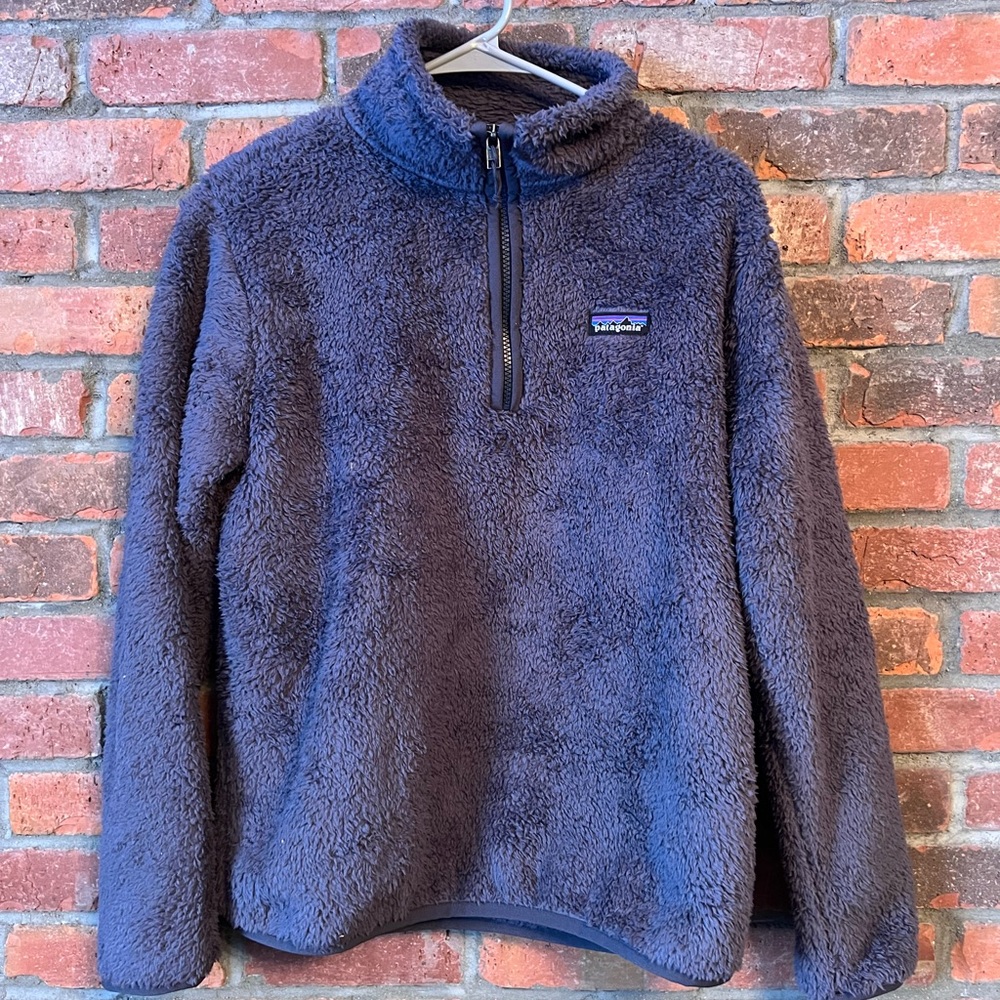 Patagonia Navy Blue High-Pile Quarter-Zip Fleece Pullover